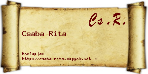 Csaba Rita névjegykártya
