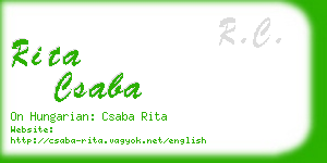 rita csaba business card